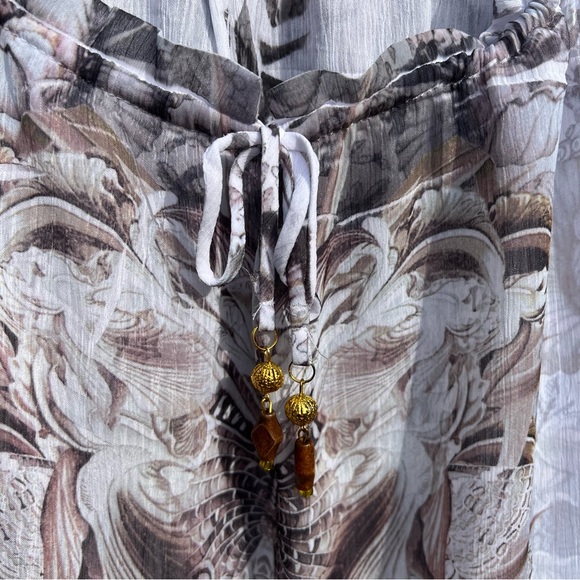 One World White and Grey Sheer Layered Top - Picture 4 of 7